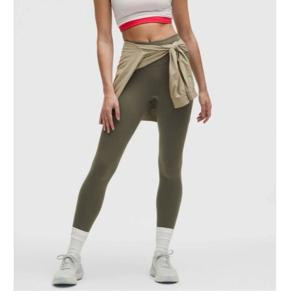 Lululemon Fast and Free High-Rise Leggings 25" Size 10 Green Pockets Running Gym